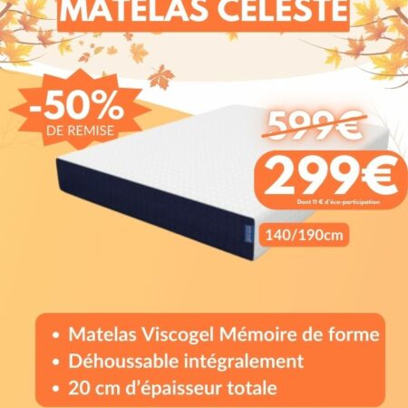 Matelas Celeste en 140 x 190 cm